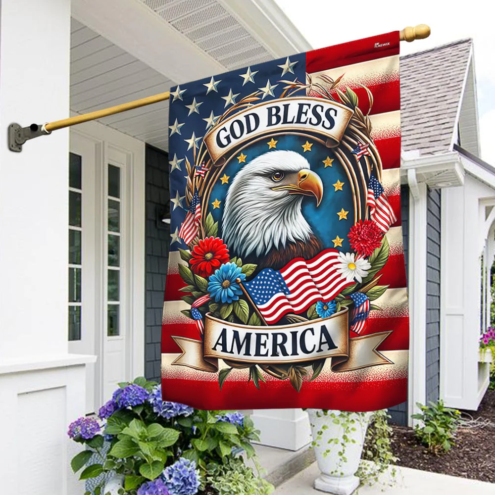 Bimipi American Flag - God Bless America Eagle Flag