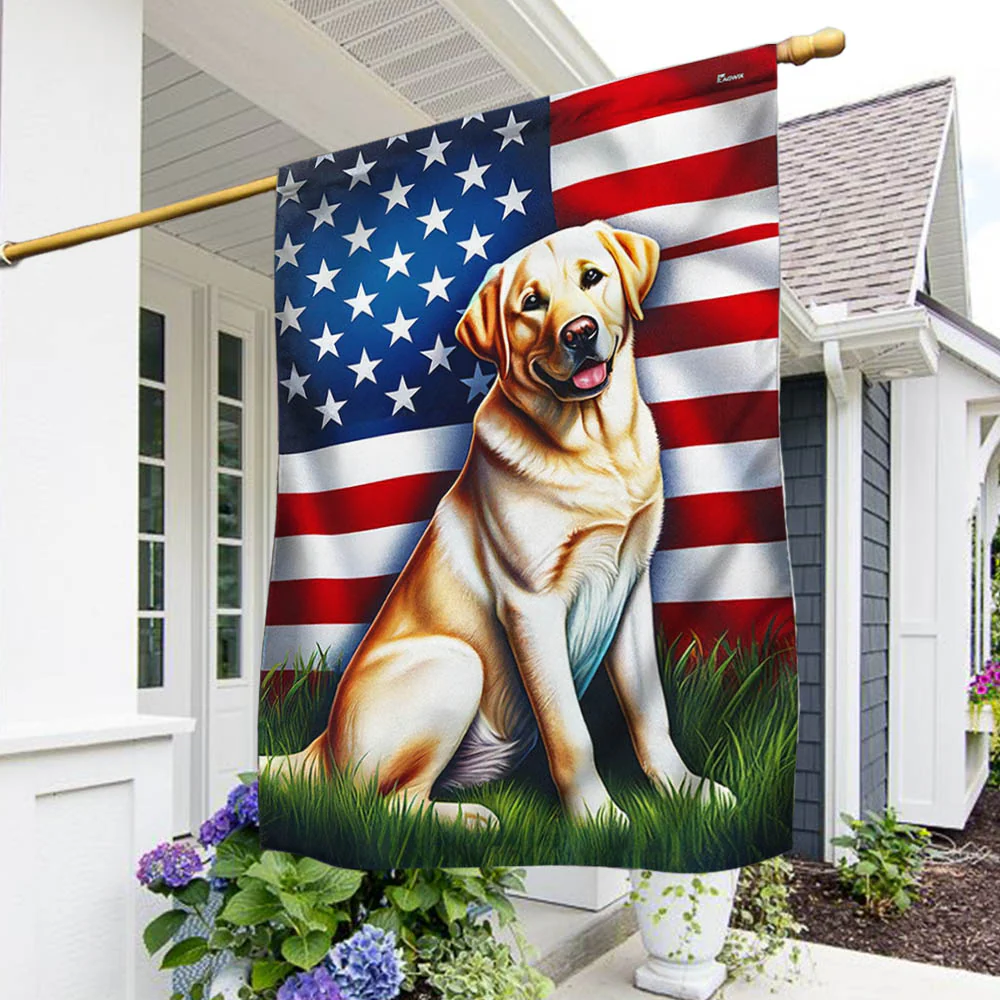 Labrador Retriever American Flag