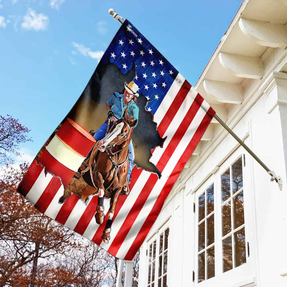 Barrel Racing Flag Barrel Racing American Flag