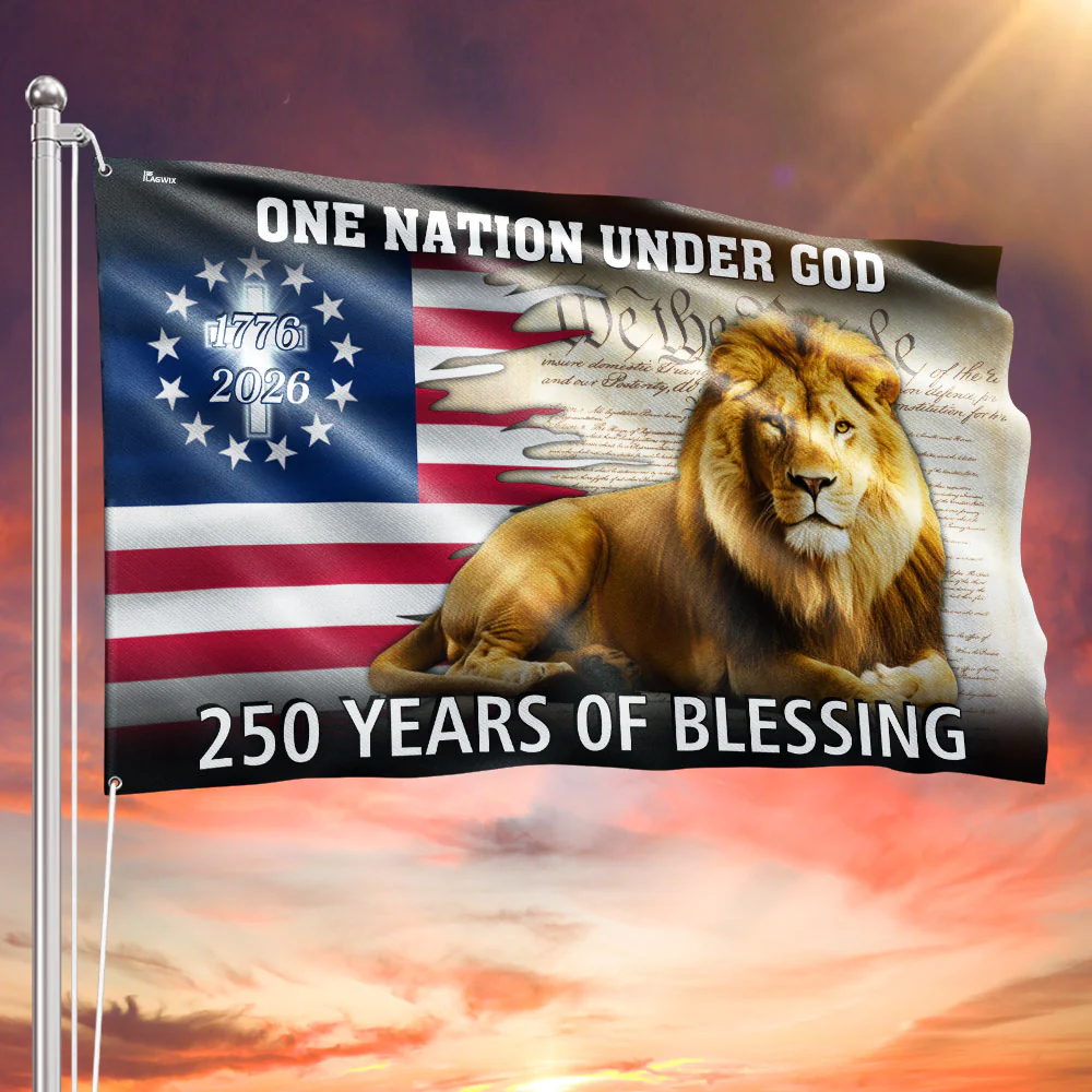 250 Years of Blessing Flag, Lion Of Judah American Grommet Flag