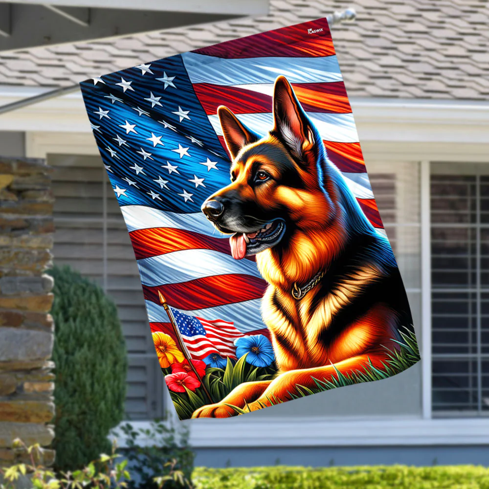 Bimipi  Patriot German Shepherd American Flag