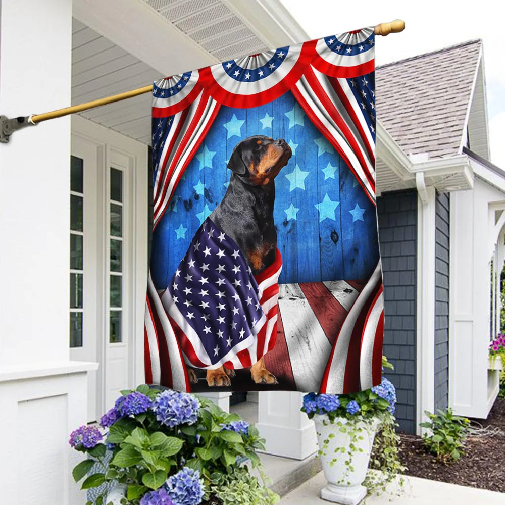 Bimipi American Flag - Happy 4th Of july. Rottweiler Patriotic Dog, American Flag Wrapped in Glory TPT898Fv5