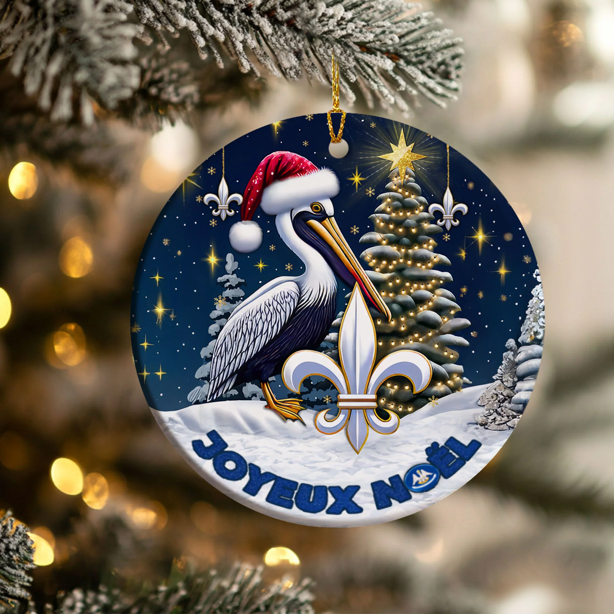 Louisiana Christmas Ornament | Pelican Joyeux Noel Holiday Decor
