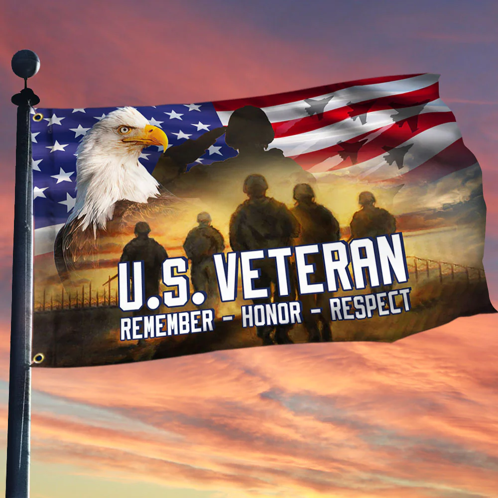 Bimipi American Flag - US Veteran American Memorial Grommet Flag