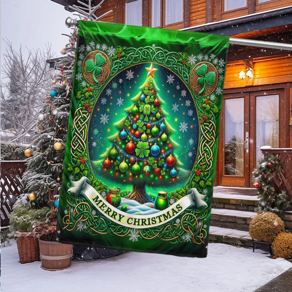 Irish Christmas Celtic Christmas Tree Flag