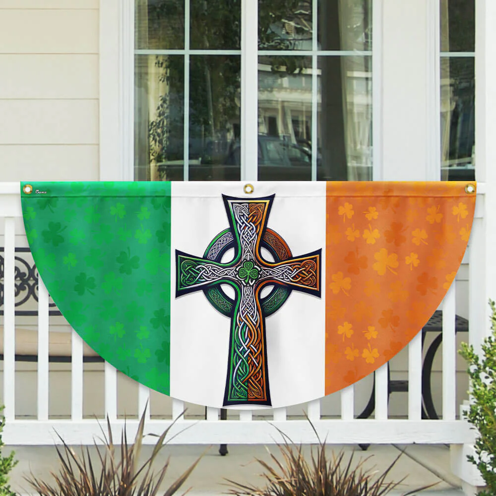 Irish Celtic Knot Cross St. Patrick’s Day Irish American Non-Pleated Flag