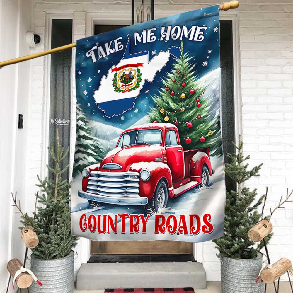 Christmas Take Me Home Country Roads, West Virginia Flag