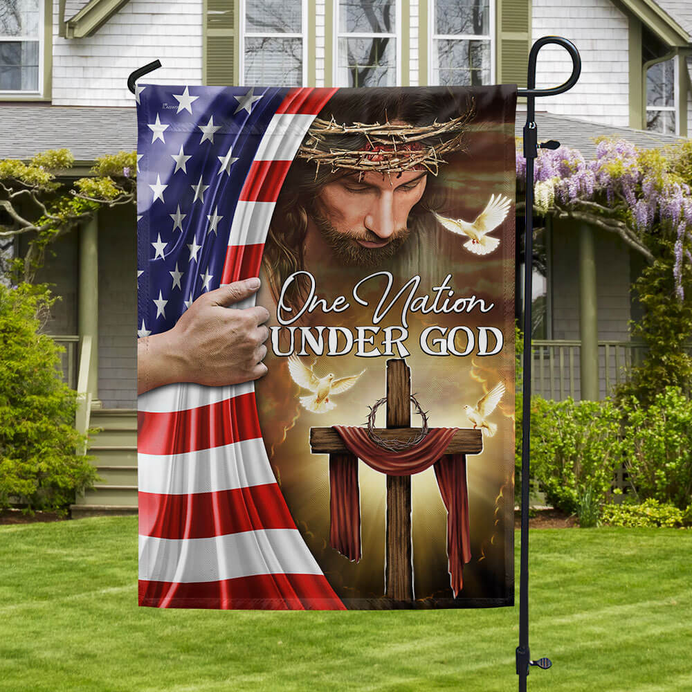 Bimipi American Flag - One Nation Under God Jesus Christian American Flag