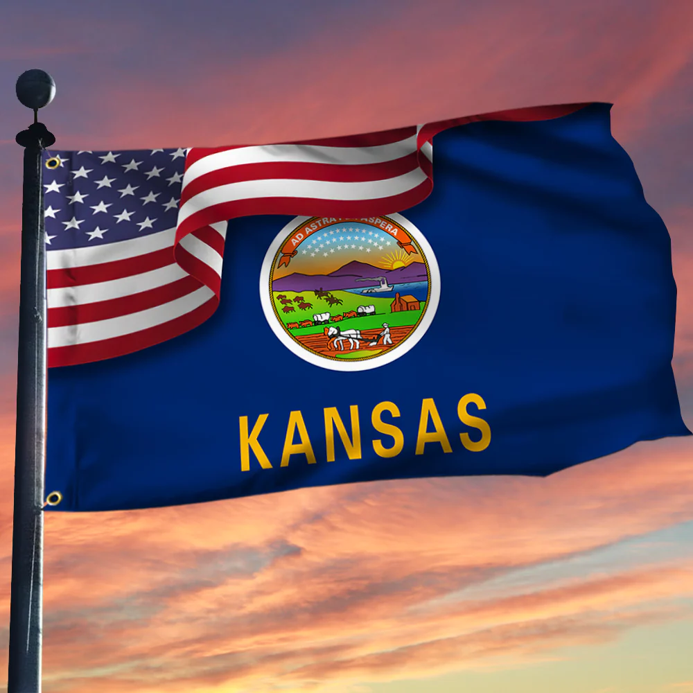 Kansas Flag American Kansas Grommet Flag