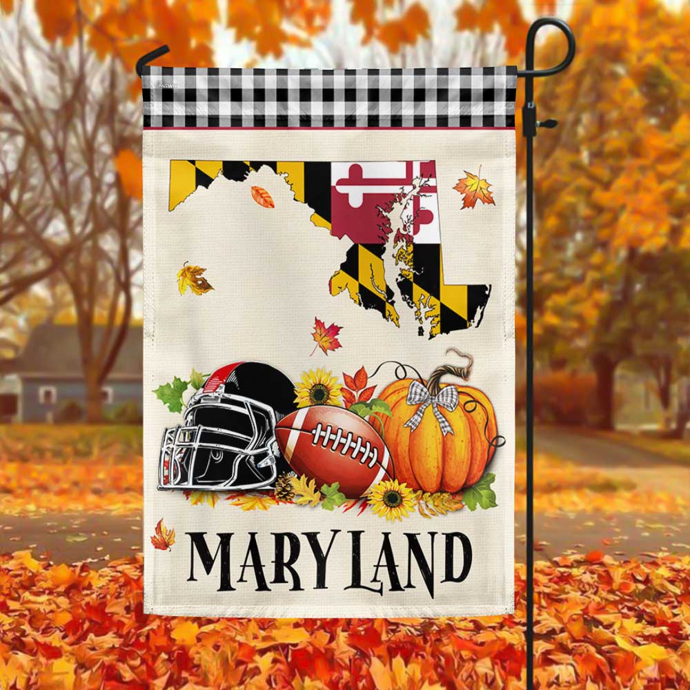 Maryland In Fall Football Season Flag