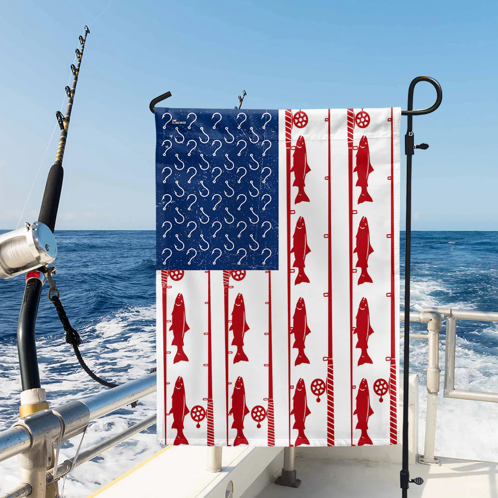 Bimipi American Flag - Fishing, Fish Stripes American Flag
