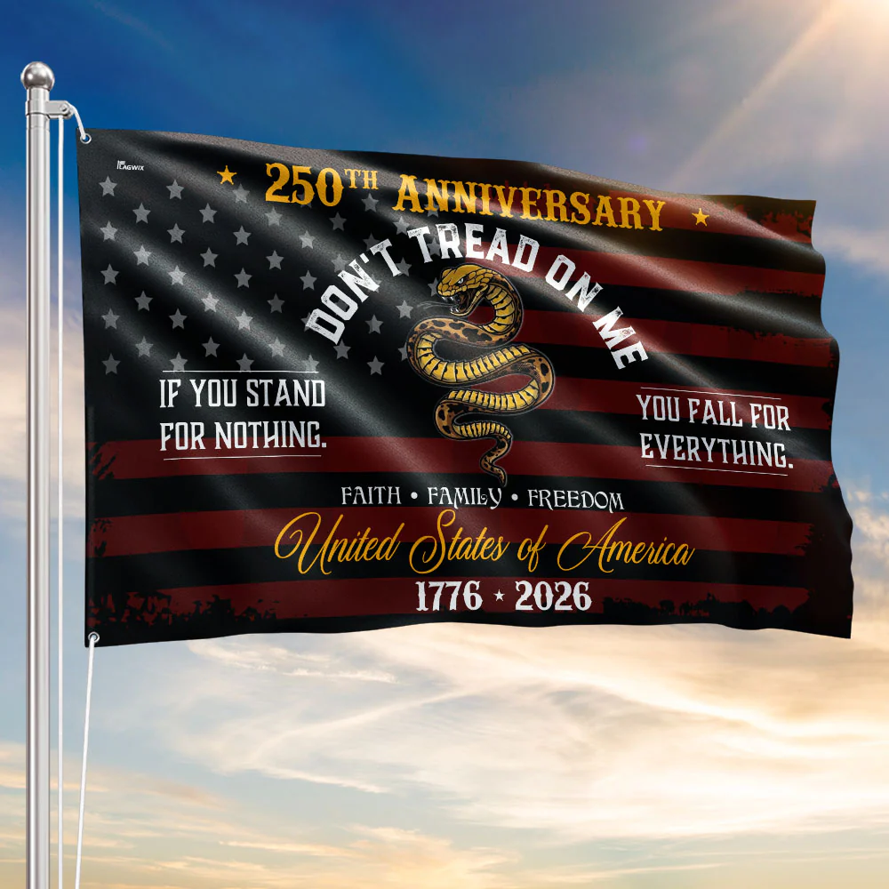 Bimipi USA 250th Anniversary Grommet Flag – Don’t Tread On Me Gadsden Flag Patriotic Design