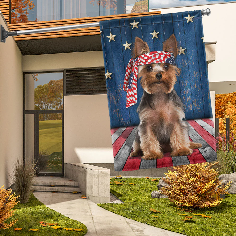 Bimipi American Flag - Yorkshire Terrier Dog Patriot Flag
