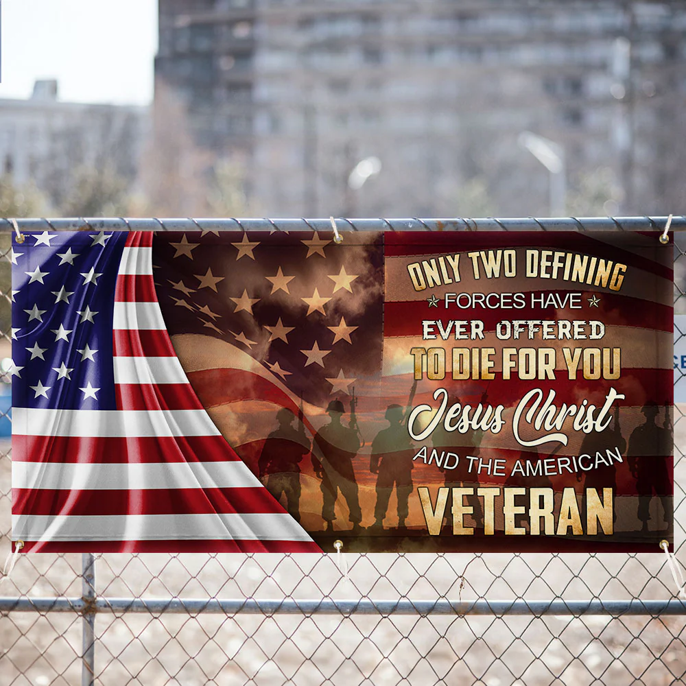 Memorial Day Owe To God And The American Veteran Fence Banner