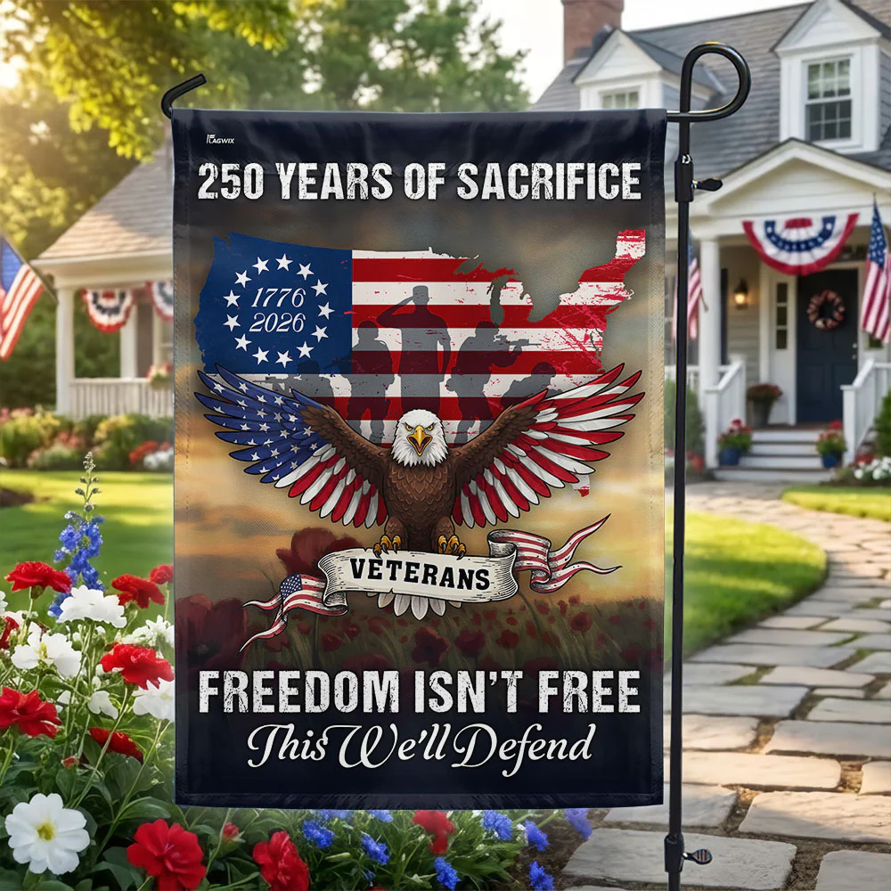 Veterans Day Flag, 250 Years of Sacrifice United States Map Flag