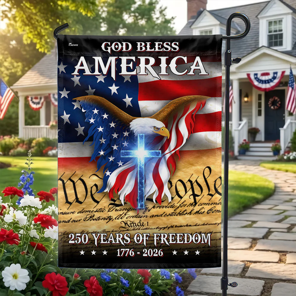 Patriotic God Bless America Flag, 250 Years of Freedom We The People Flag
