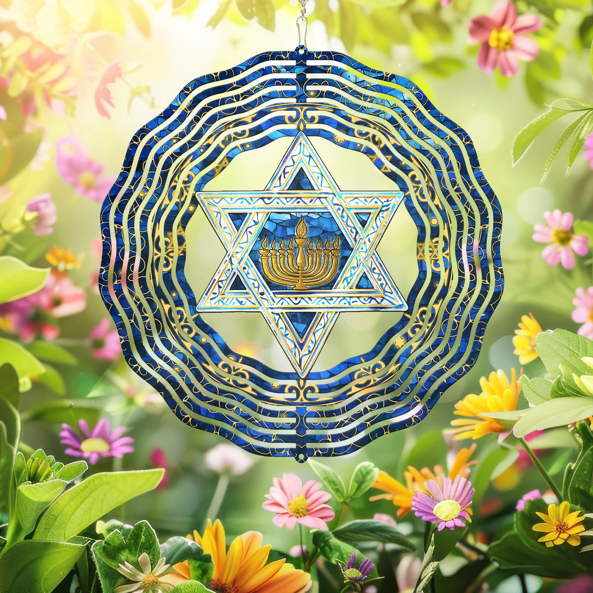 Jewish Star of David, Christmas Hanukkah Wind Spinner