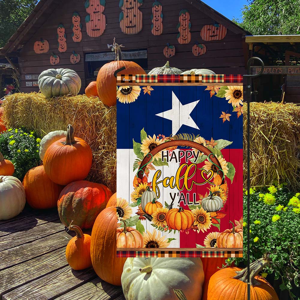 Texas Fall, Happy Fall Y'all Pumpkins Texas Flag