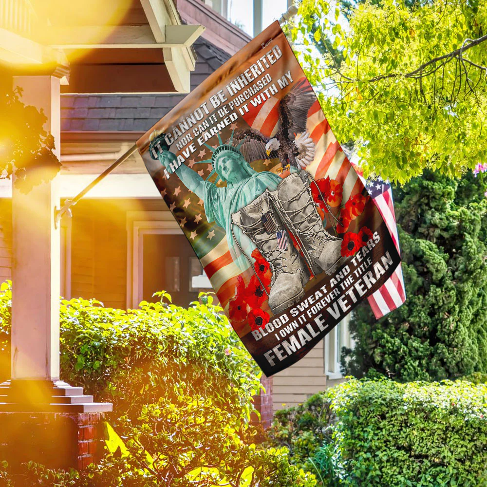 Forever The Title Female Veteran Flag, Veterans Day Decor