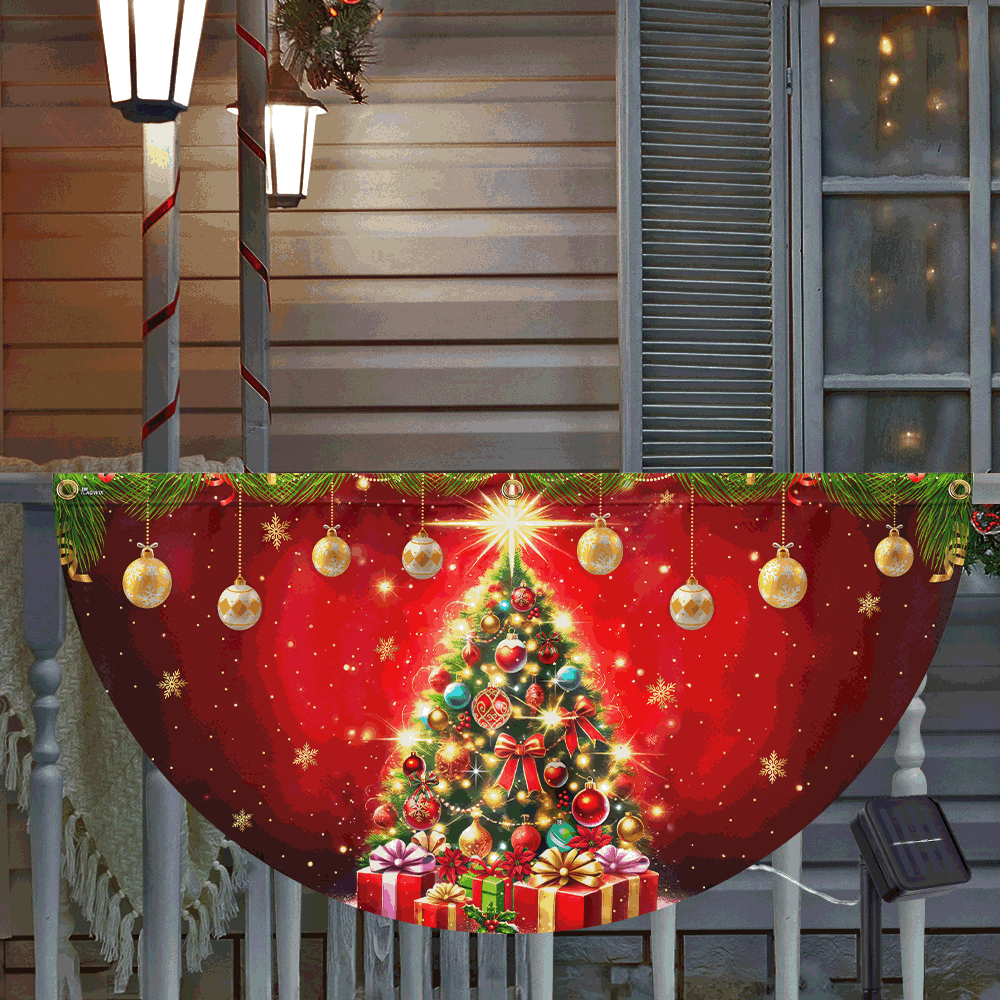 Christmas Tree Festive Holiday Solar LED Fan Flag