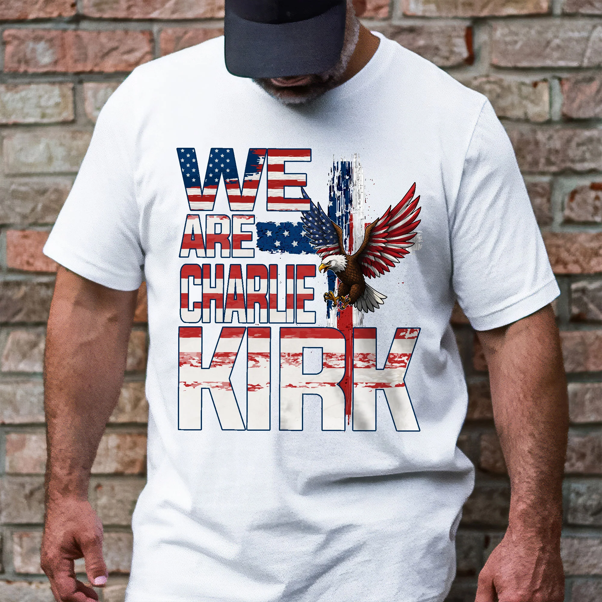 Freedom Charlie Kirk Tribute T-shirt - Patriotic Cross Eagle Shirt