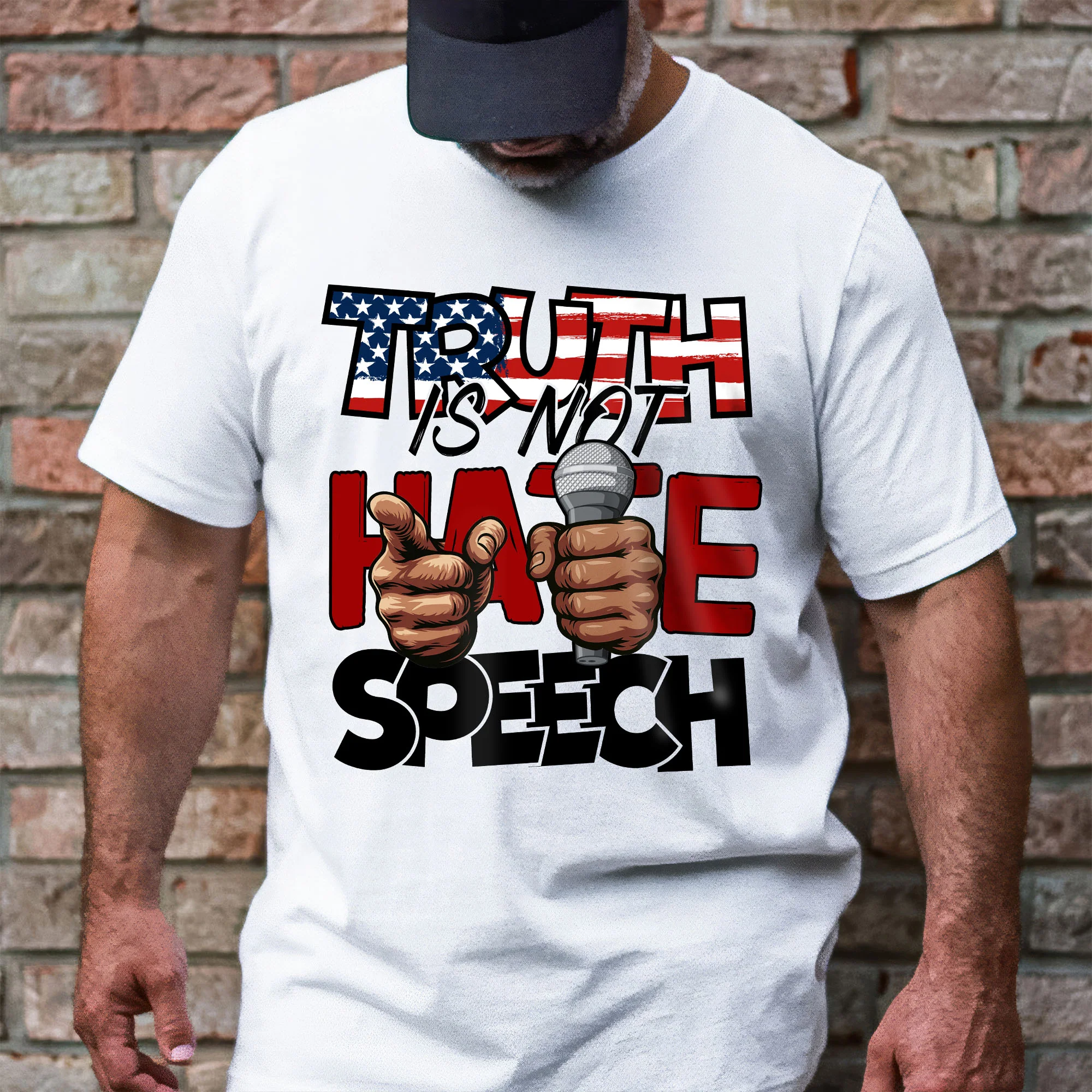 Truth The New Hate Speech Political Correctness USA Flag T-Shirt