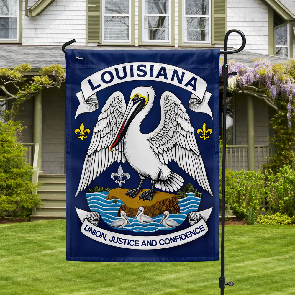 Bimipi  Louisiana State Brown Pelican Union Justice and Confidence Flag