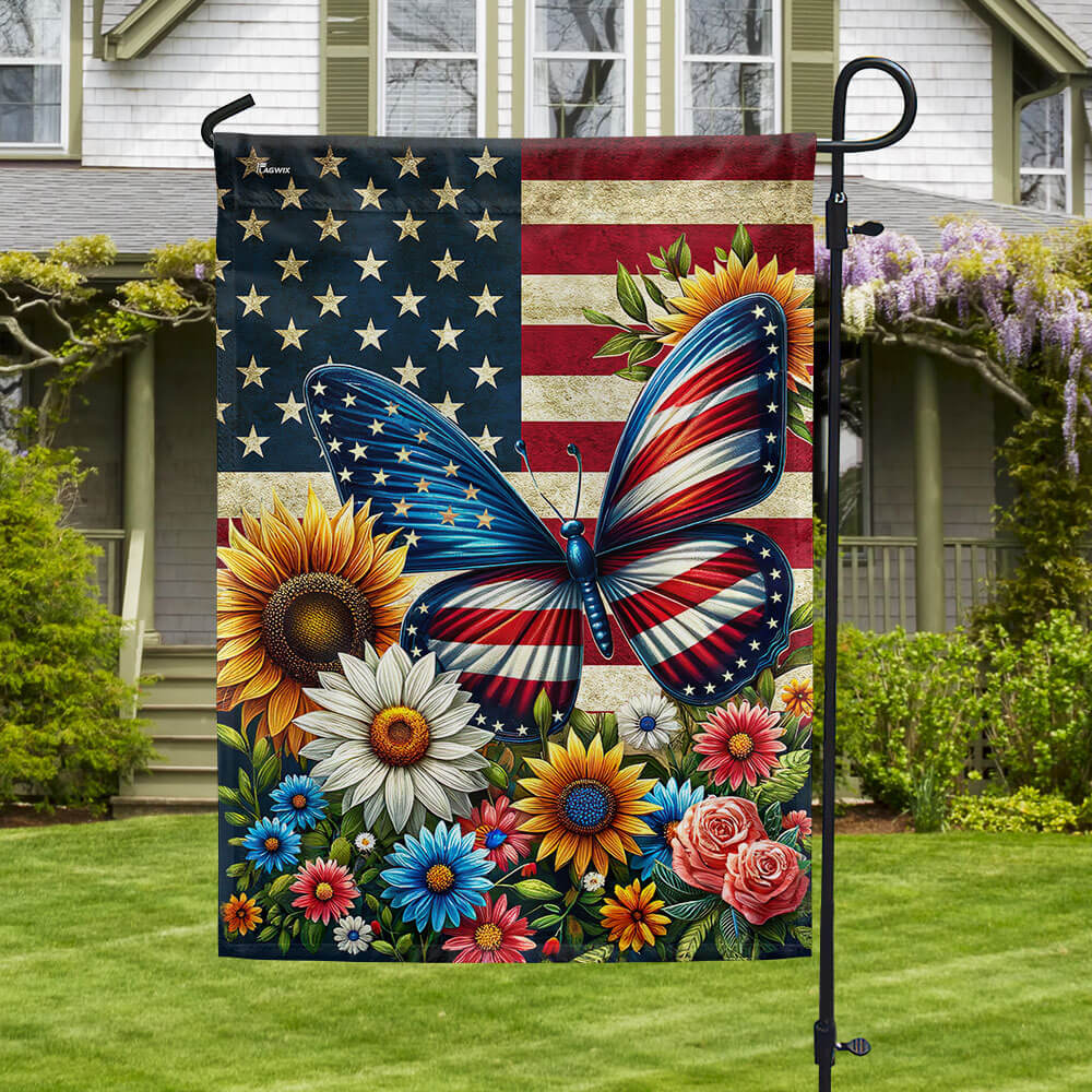 Bimipi American Flag - Butterfly Patriotic Flag