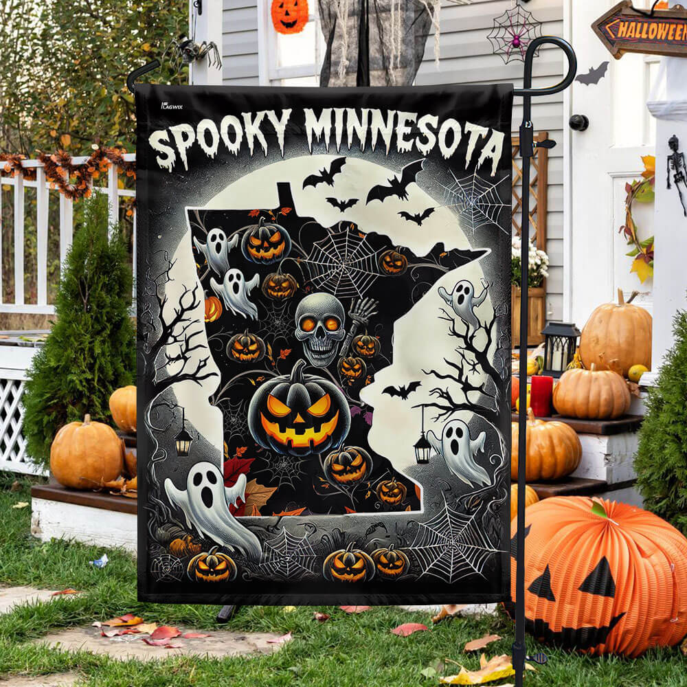 Halloween Spooky Minnesota Flag
