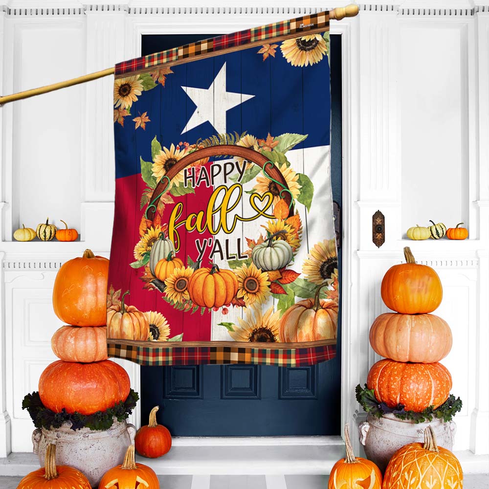 Texas Fall, Happy Fall Y'all Pumpkins Texas Flag