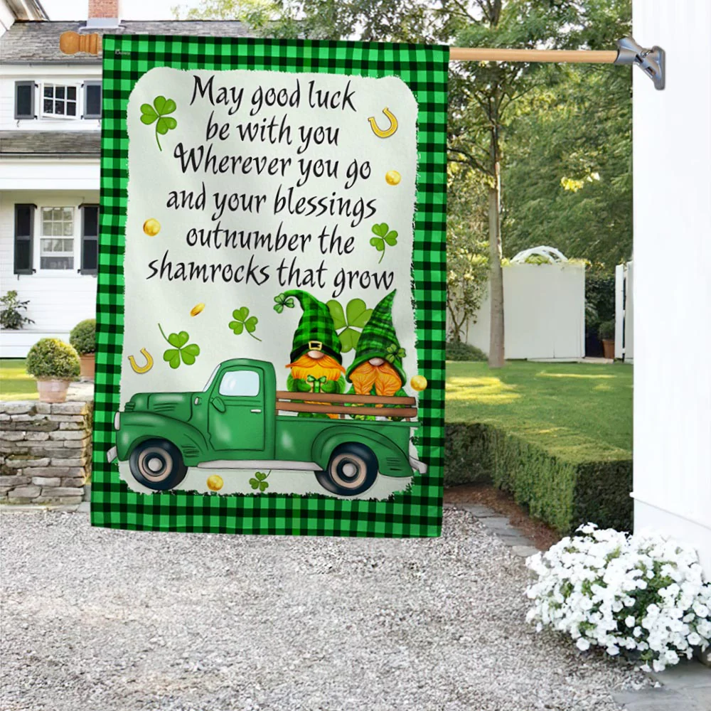 Happy St. Patrick Day Irish Blessing May Good Luck Be With You Flag