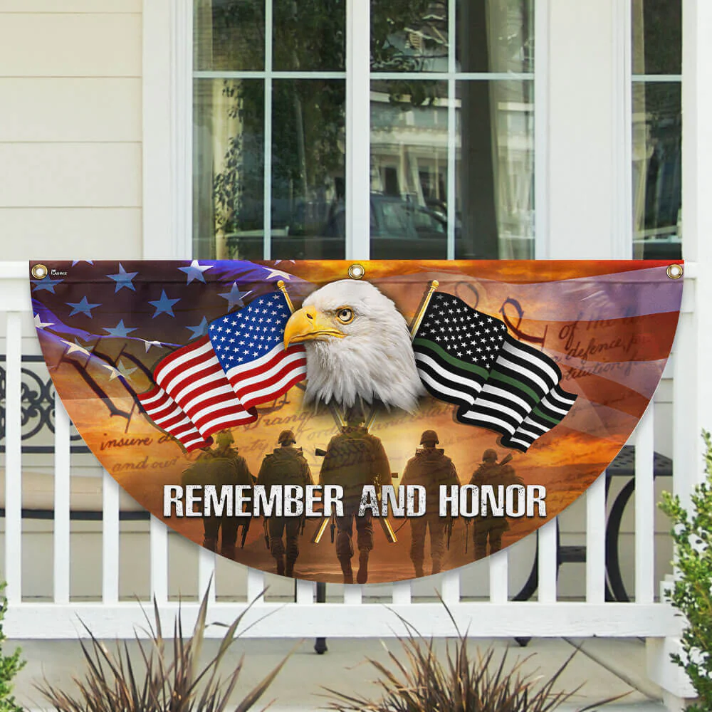 Thank You Veterans, American Eagle Memorial Day, Veterans Day Non-Pleated Fan Flag