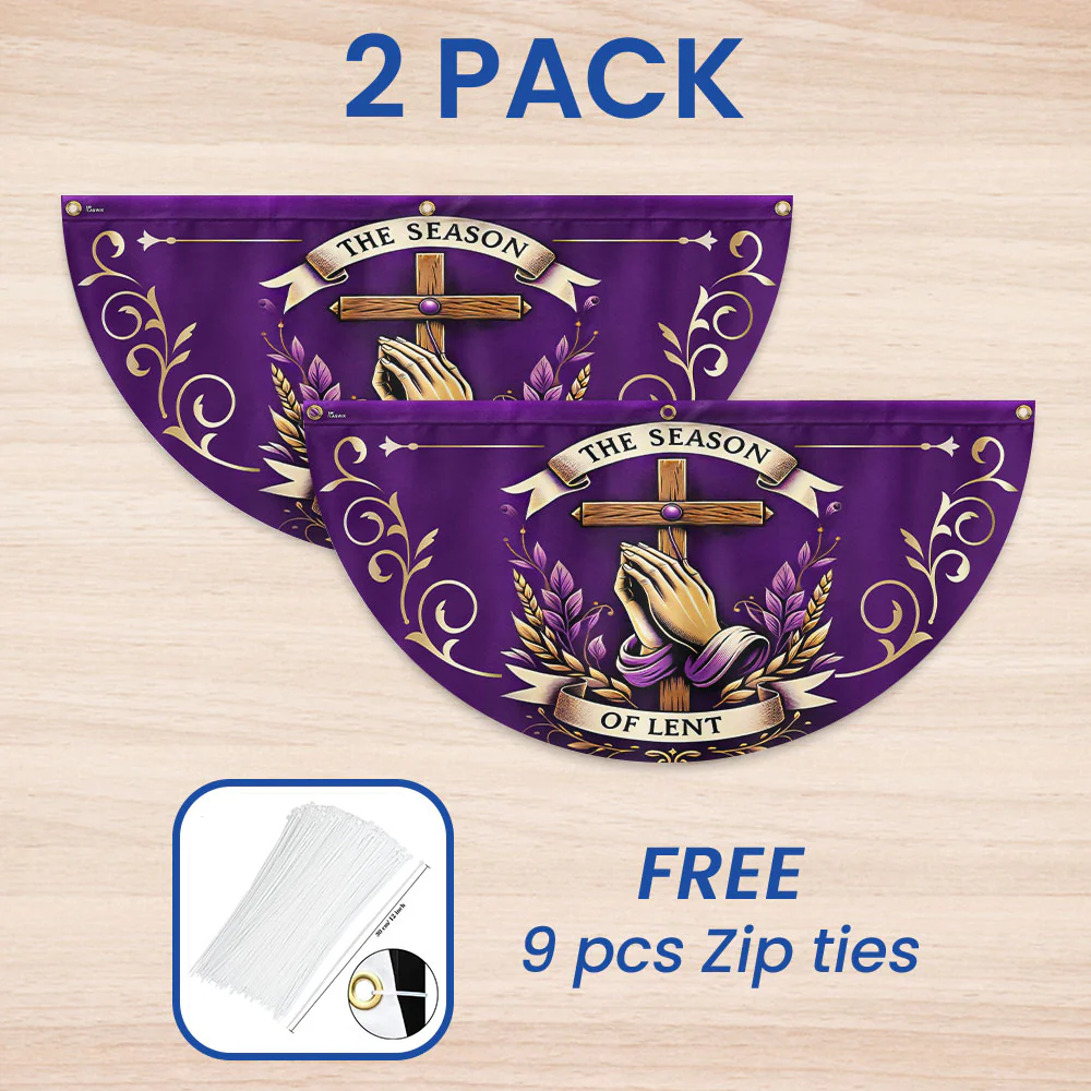 The Season Of Lent Easter Non-Pleated Fan Flag
