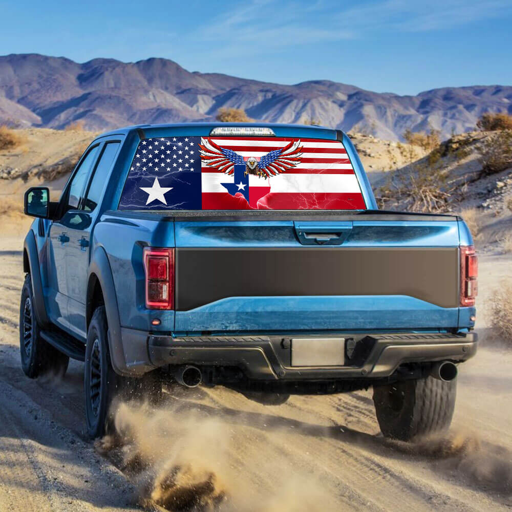 Texas American Eagle Rear Window Decal