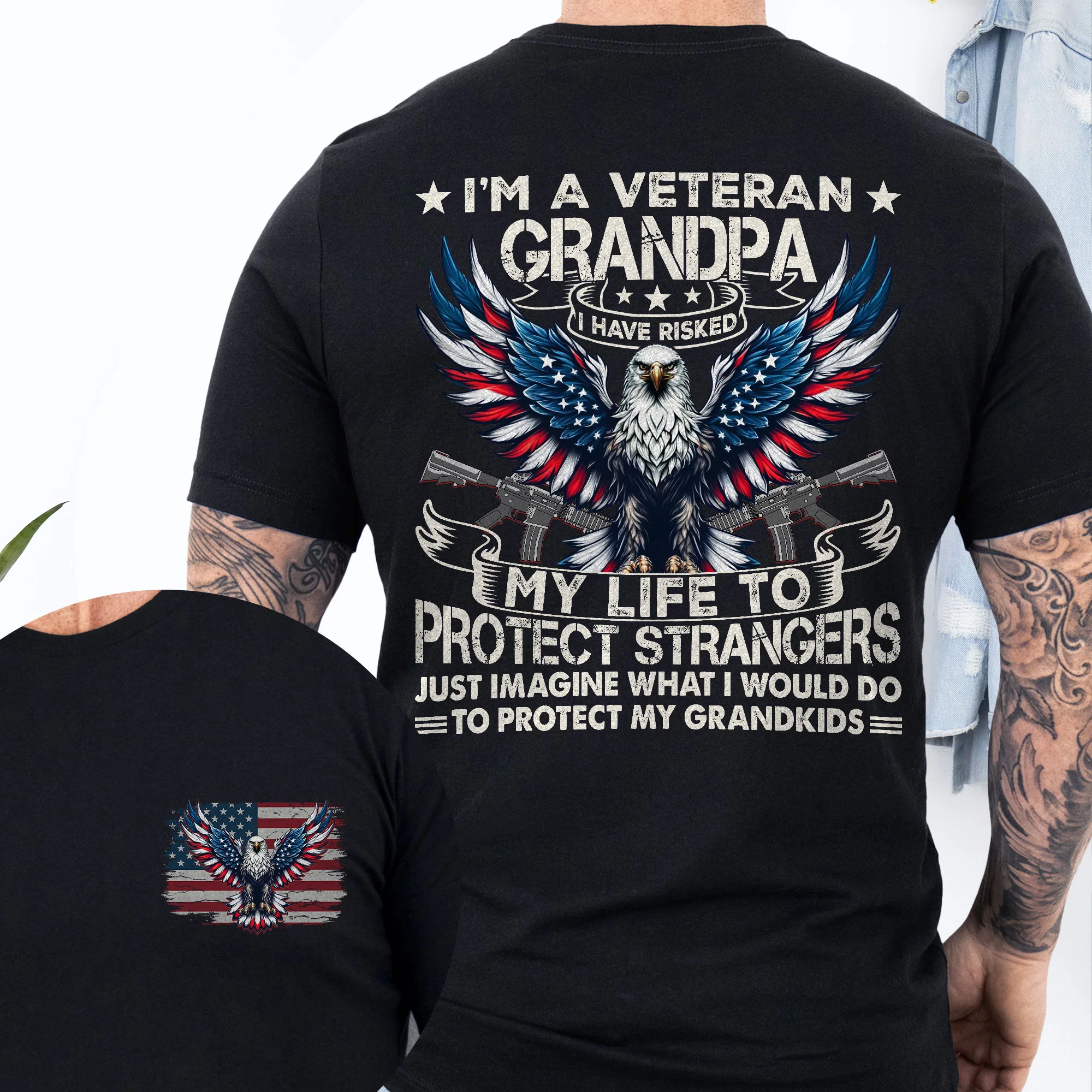 Veteran Grandpa I Risked My Life To Protect Strangers T-Shirt