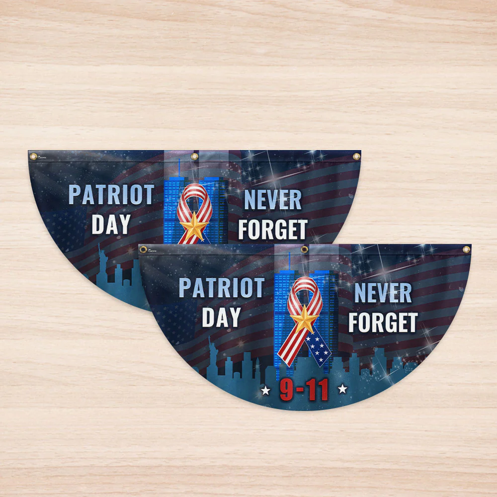 Patriot Day 9/11 Never Forget September 11th Non-Pleated Fan Flag