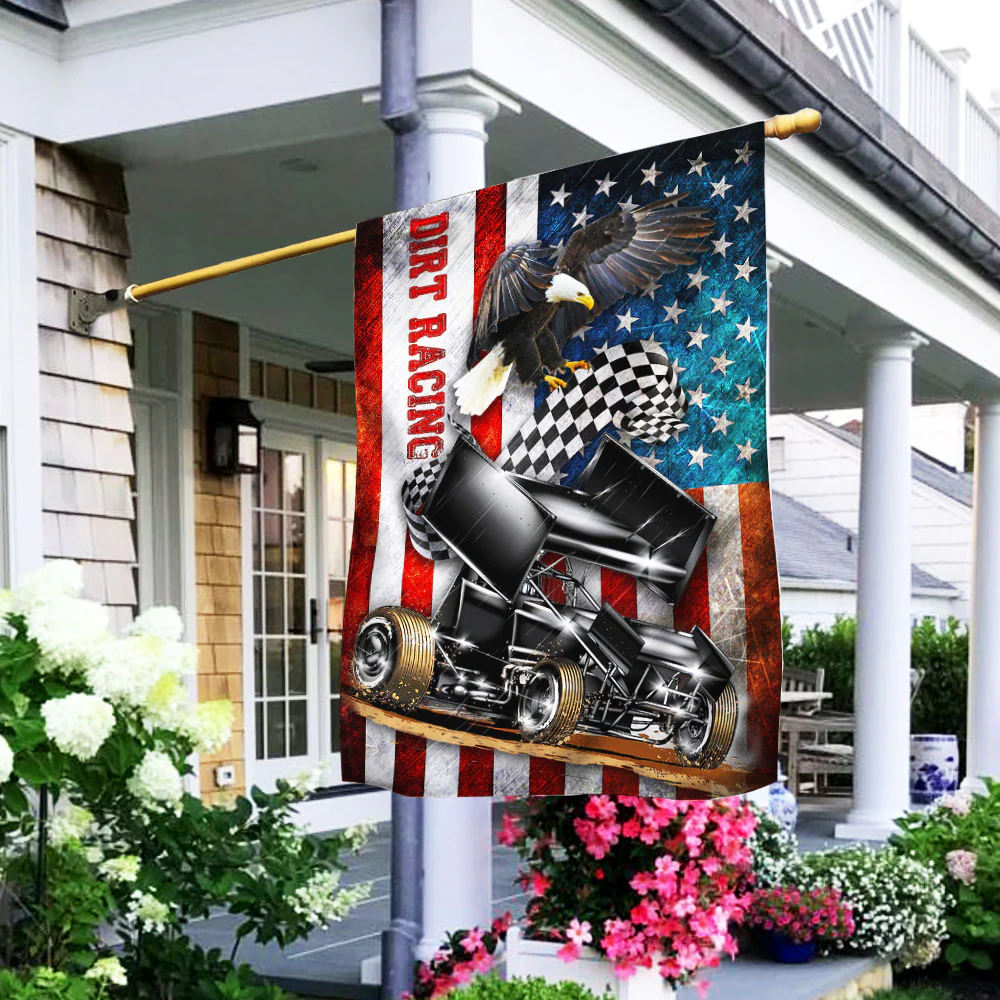 Sprint Car Racing American Flag