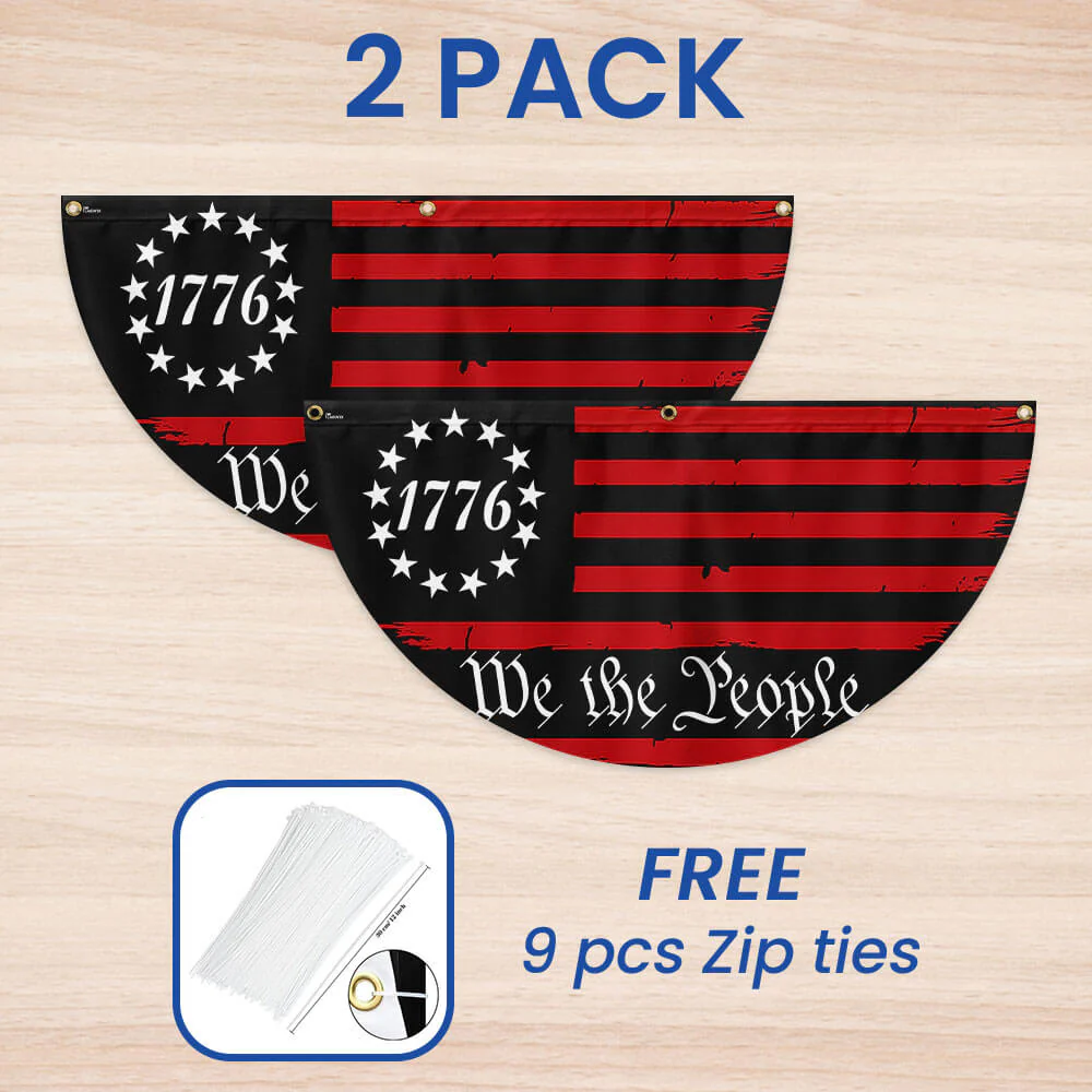 Bimipi American Flag - 1776 We The People 2nd Amendment Non-Pleated Fan Flag