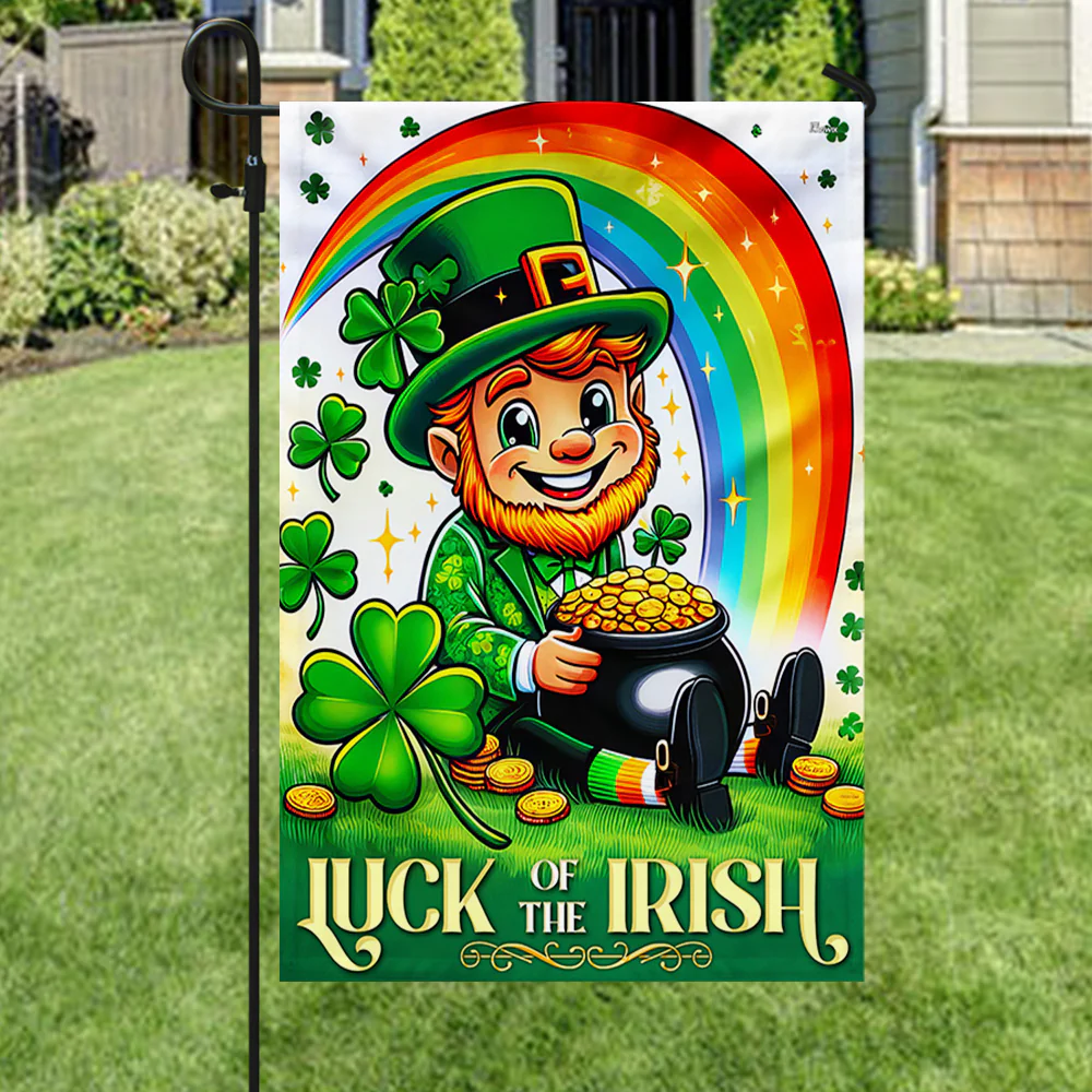 Bimipi  Saint Patrick's Day Leprechaun Luck of the Irish Flag