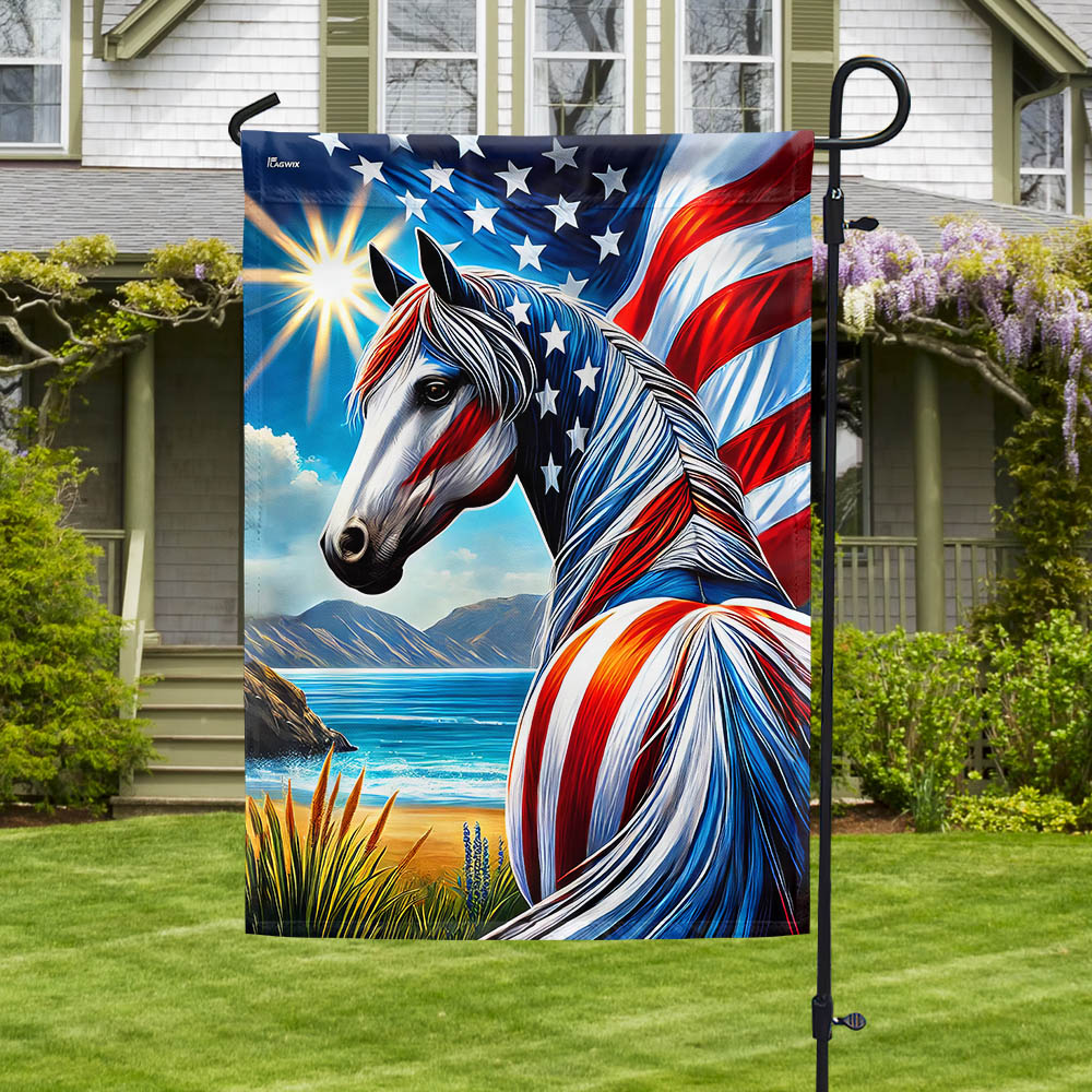 Horse Patriotic American Flag