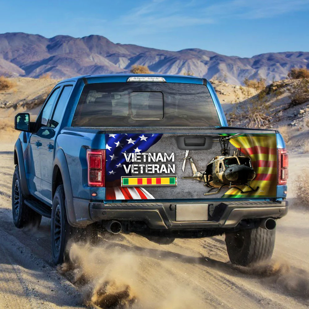 Huey Helicopter Vietnam War Memorial Truck Tailgate Decal Sticker Wrap