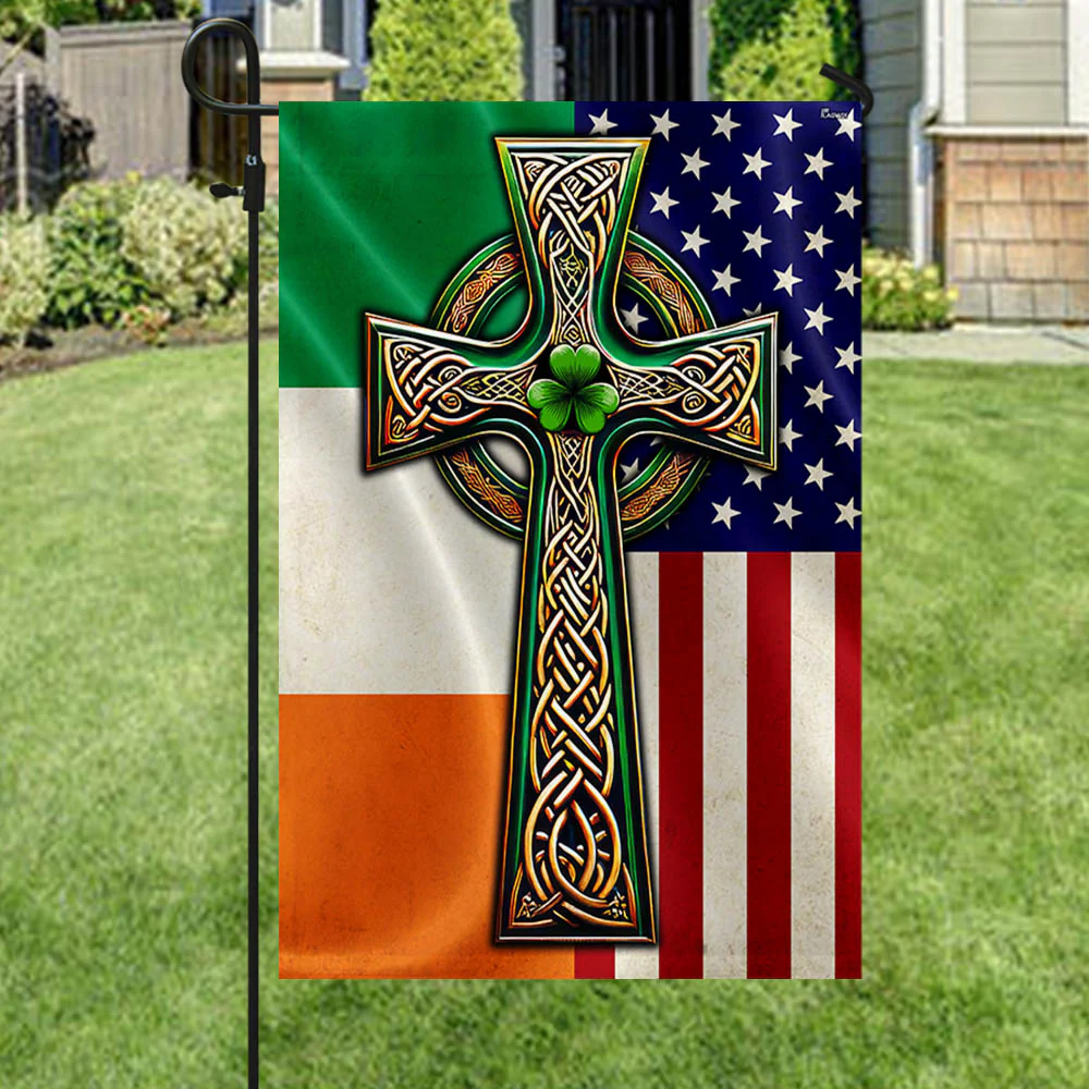 Bimipi  Irish Celtic Knot Cross St. Patrick's Day Flag