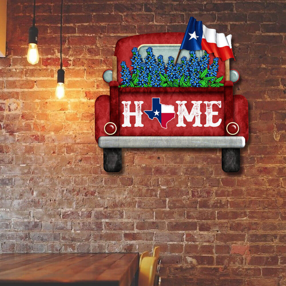 Texas Home Hanging Metal Sign