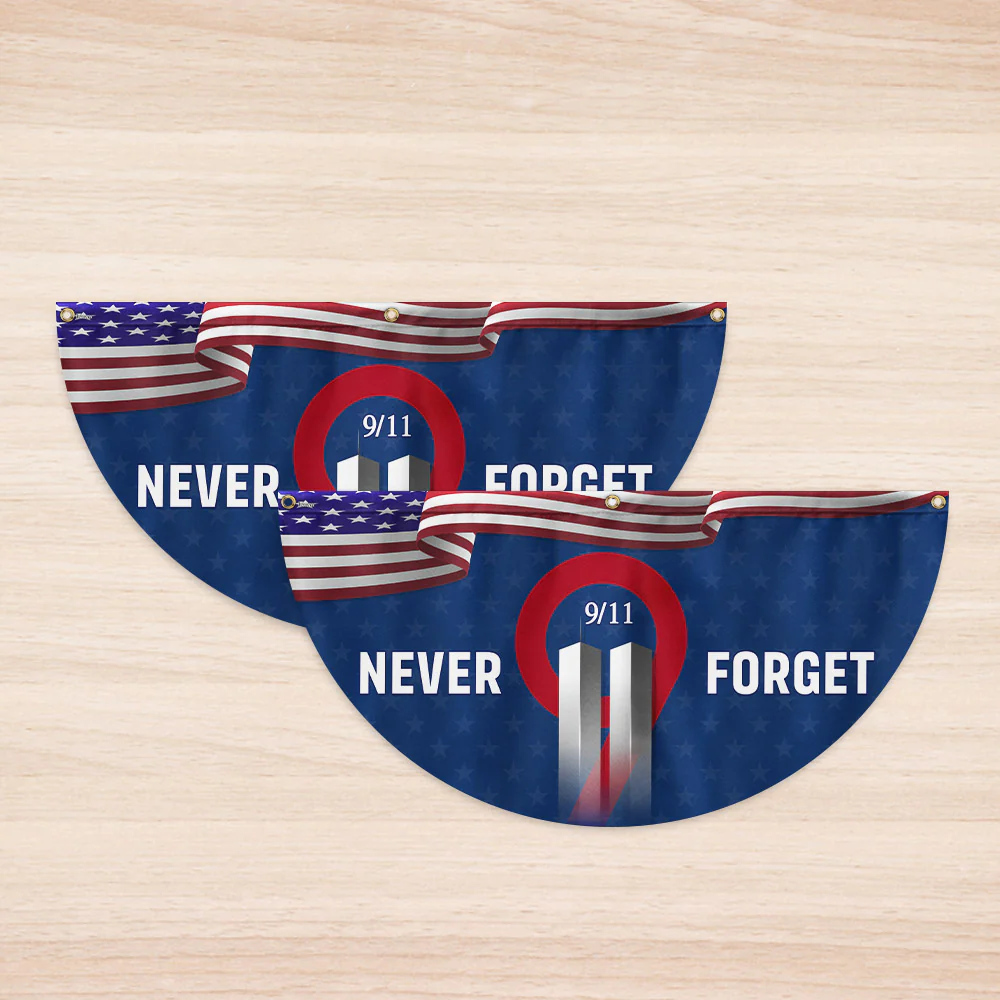 Never Forget 9/11 Patriot Day September 11th Attacks Non-Pleated Fan Flag