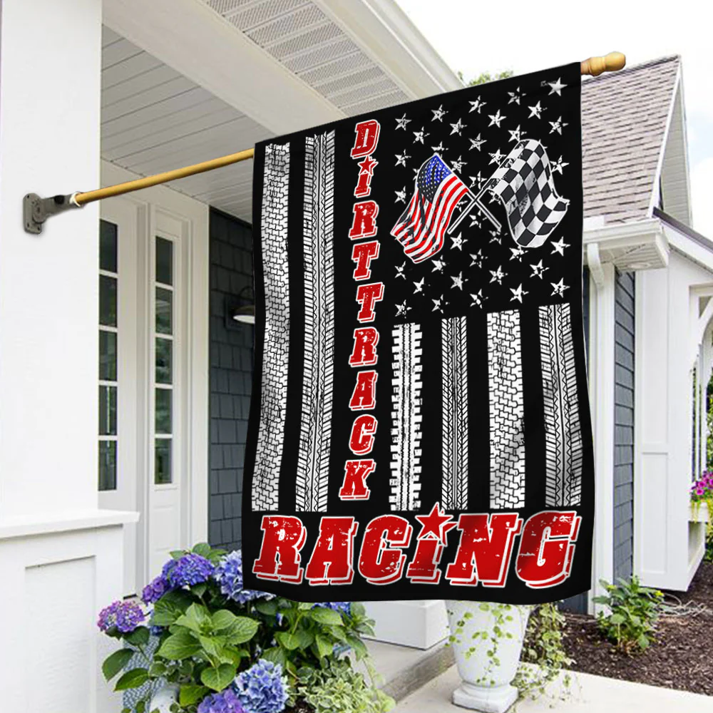 Dirt Track Racing American Flag