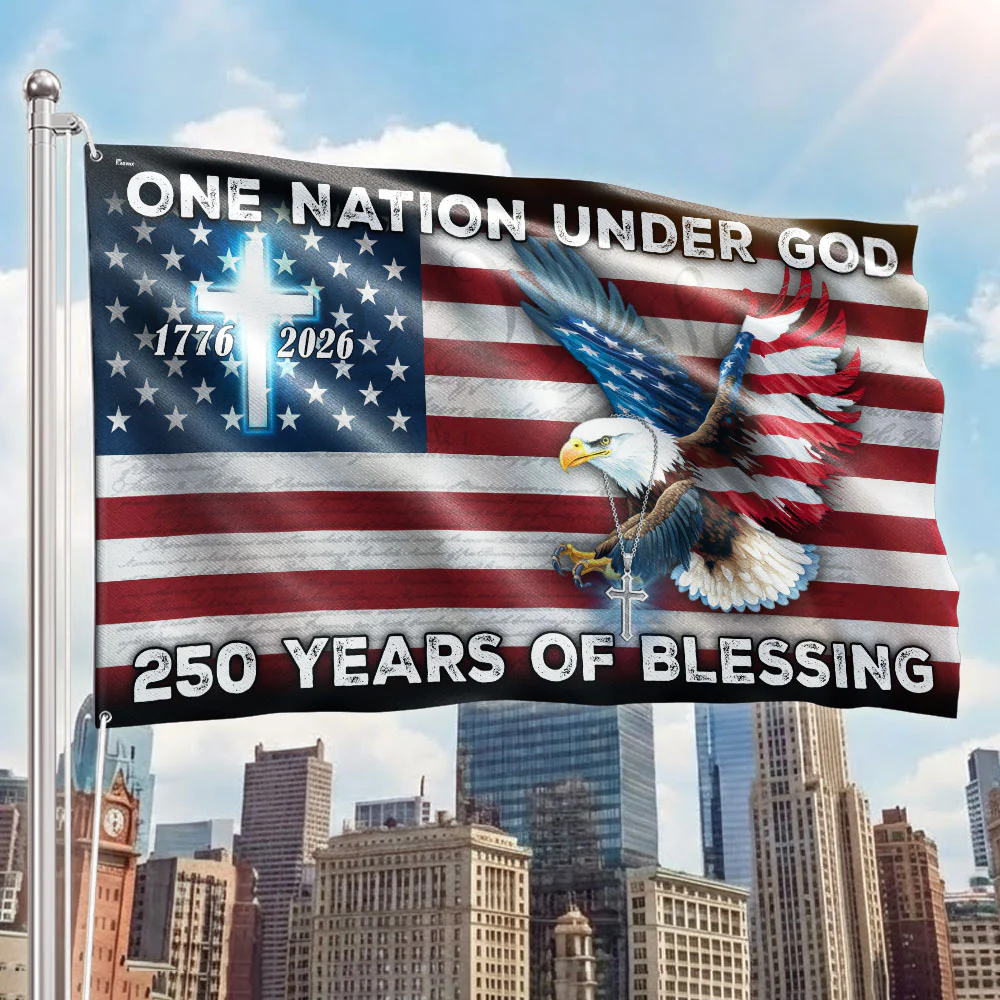 250 Years of Blessing Flag, One Nation Under God Eagle Cross Decoration