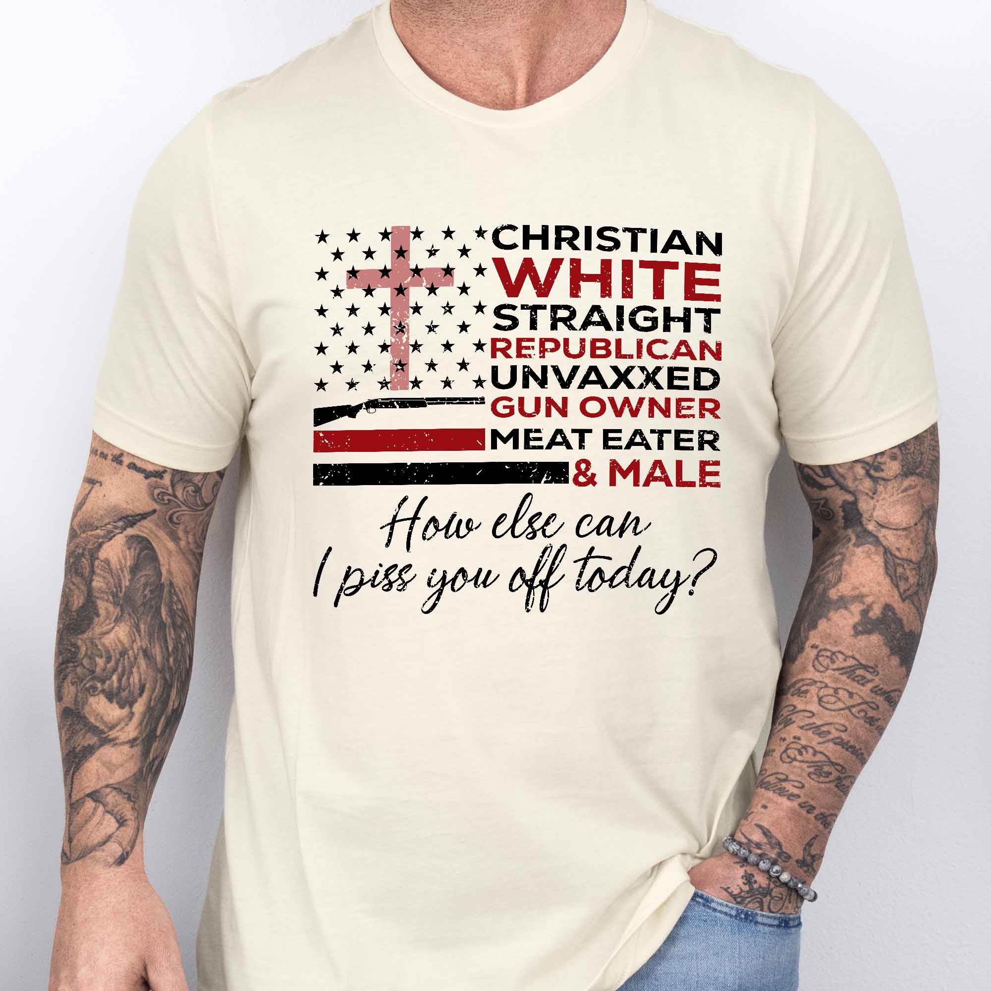 Gifts For 4th of july, USA Flag Tee, Can I Piss You Off T-Shirt