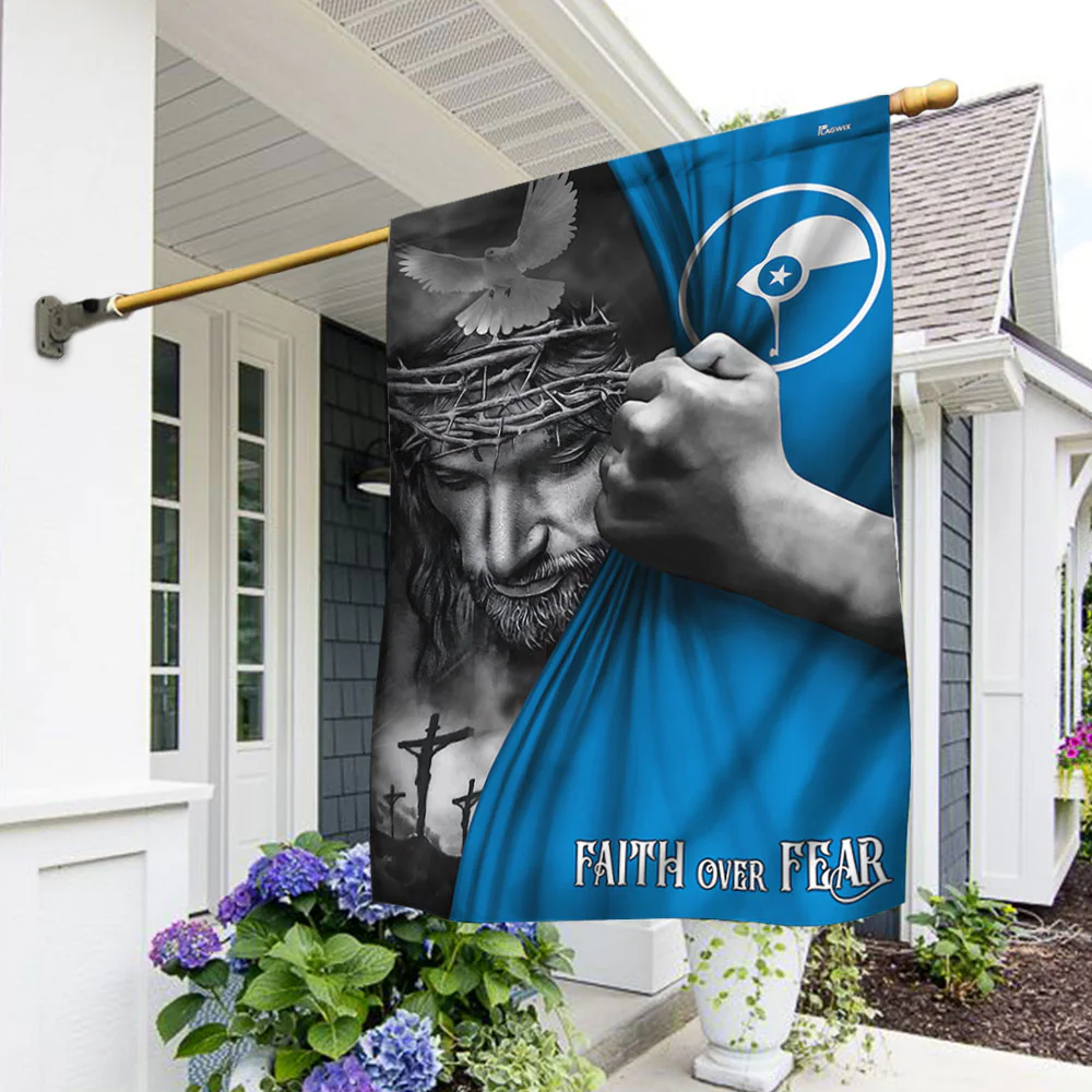 Jesus American Flag Faith Over Fear God Jesus YAP Flag