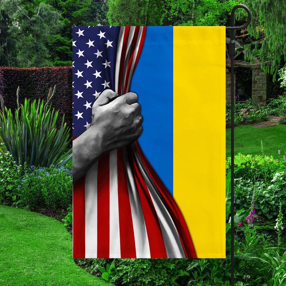 Ukrainian American Friendship American Flag TRL1941Fn
