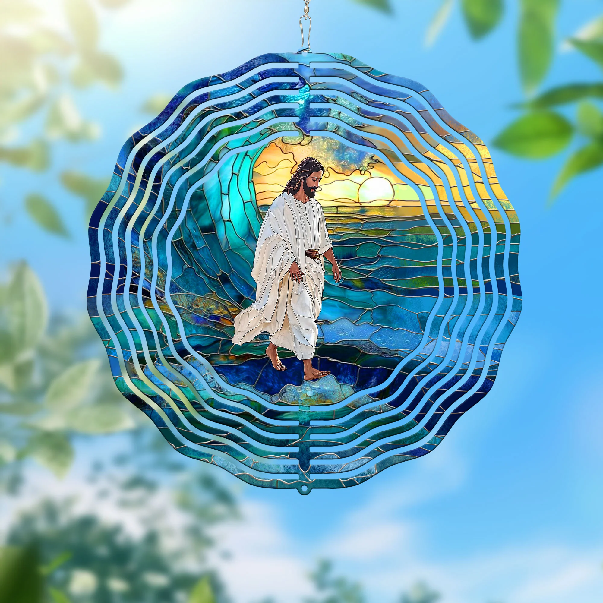 Jesus Walks on Water Wind Spinner